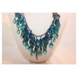 VAN HEUSEN BLUE/AQUA CRYSTALS NECKLACE