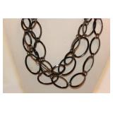 NEW DIRECTIONS SILVER/BLACK TONE CHAIN NECKLACE