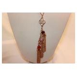 VAN HEUSEN GOLDTONE MULTI BEAD DANGLE NECKLACE VAN HEUSEN GOLDTONE MULTI BEAD DANGLE NECKLACE
