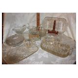 LOT OF GLASS - VINTAGE LUNCHEON SET, S/P, MORE