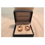 BELK SILVERWORKS 24 K GOLD PLATED HOOP EARRINGS