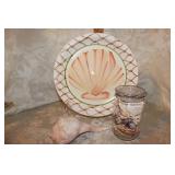 SHELL PLATTER AND SEASHELL COLLECTION