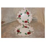 2 BLUE RIDGE CHERRIES PLATES (ONE IS CHIPPED) 2 BLUE RIDGE CHERRIES PLATES (ONE IS CHIPPED)