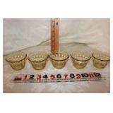 MEXICO YELLOW GLASS PUDDING CUPS (5) MEXICO YELLOW GLASS PUDDING CUPS (5)
