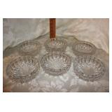 6 HEAVY CLEAR GLASS ASH TRAYS