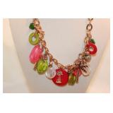 RUBY RED LIME/PINK/CLEAR NECKLACE