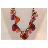 RUBY RED ORANGE/ROSE NECKLACE