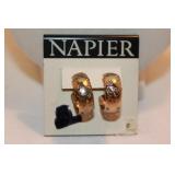 NAPIER GOLD HALF HOOP EARRINGS