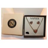 NAPIER HEART NECKLACE/EARRING SET