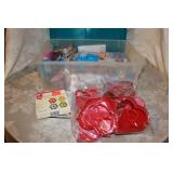 LOT OF COOKIE CUTTERS AND COOKIE MAKER