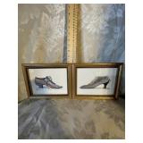 2 FRAMED VICTORIAN SHOE PRINTS