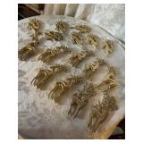 LOT OF GOLD DEER ORNAMENTS