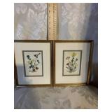 2 FRAMED FLORAL PRINTS