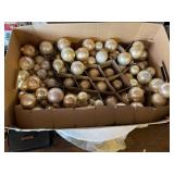 LARGE LOT OF GOLD AND OFFWHITE BALL ORNAMENTS