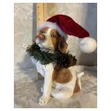 CUTE RESIN CHRISTMAS DOG FIGURE