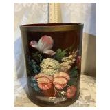 VINTAGE HANDPAINTED WASTE BASKET