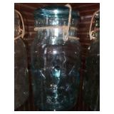 Vintage Blue Atlas Jar with Lid