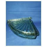 Vintage Tiara Glass Covered Fan Dish