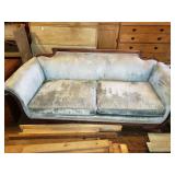 Antique Mint Green Crush Velvet Sofa