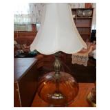 Vintage Amber Glass Lamp