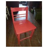 Red Painted Wood Chair