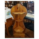 Corner Pine Curio Cabinet with Drawer Corner Pine Curio Cabinet with Drawer
