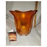 Fenton Marigold Opalescent 7.5" Square Vase