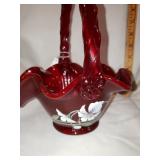 Fenton 8"  Ruby Winter Basket