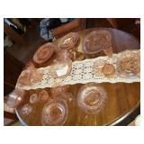 Tiara Pink Sandwich Glass Table Set