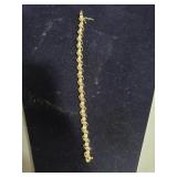 VINTAGE GOLD AND RHINESTONE 'TENNIS' BRACELET