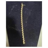 VINTAGE GOLD AND RHINESTONE "TENNIS" BRACELET