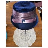 VINTAGE LADY'S HAT - BLUE VELVET