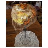 VINTAGE LADY'S HAT  - ORANGE/YELLOW WITH NETTING