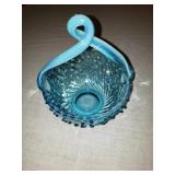 LIGHT BLUE SWIRL HANDLE BOWL