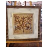 29X29' - FRAMED ART - GOLDEN BROWN CIRCLE BRANCHES