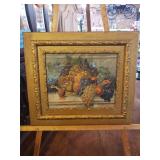 30X36" - ANTIQUE FRAMED ART - TRAY OF FRUIT