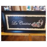 21X11" FRAMED ART - KITCHEN SIGN "LA CUISINE"