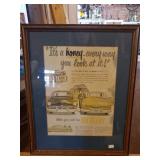 14.5X18" - FRAMED ADVERTISING - MERCURY 1949