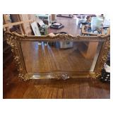 57'X34' HOLLYWOOD REGENCY STYLE GOLD MIRROR