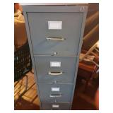 VINTAGE GRAY 4 DRAWER FILING CABINET