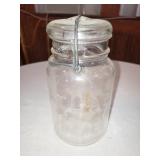 VINTAGE ATLAS JAR WITH GLASS LID