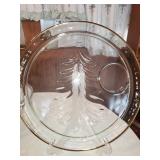 CHRISTMAS TREE GLASS SERVING PLATTER