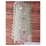 ARTERIORS CHANDELIER - GREEN/CLEAR GLASS BEADS