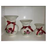 3 FLORAL VASES 3 FLORAL VASES