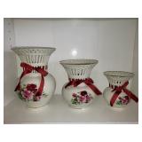 3 FLORAL VASES