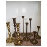 LOT OF BRASS CANDLE STICKS