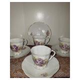 4 DEMITASSE CUPS AND SAUCERS - VERSAILLES