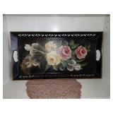 VINTAGE HAND PAINTED TOLE TRAY VINTAGE HAND PAINTED TOLE TRAY