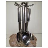 STAINLESS STEEL UTENSIL RACK WITH 5 UTENSILS