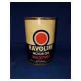 VINTAGE HAVOLINE MOTOR OIL EMPTY CAN VINTAGE HAVOLINE MOTOR OIL EMPTY CAN